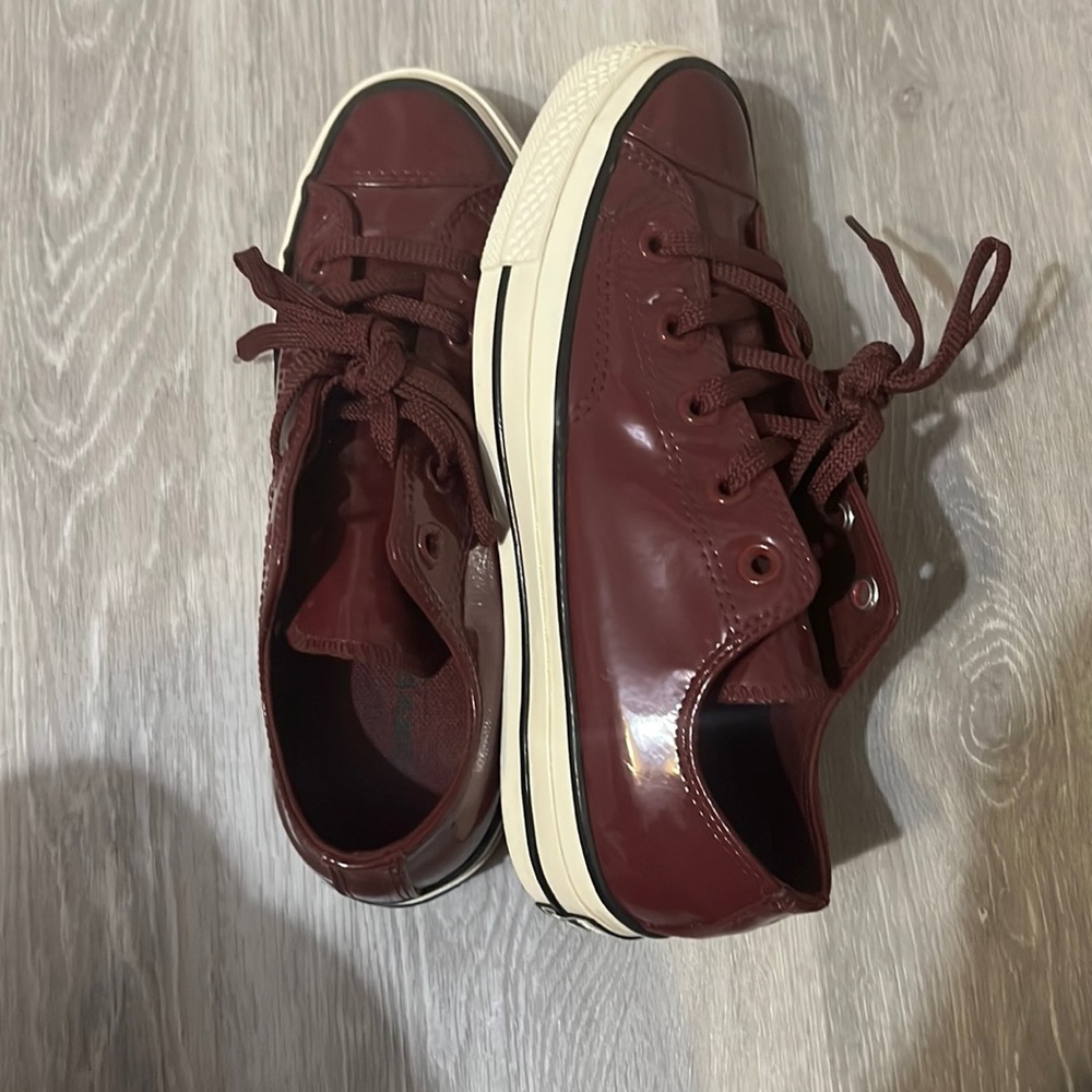 Converse Chuck Taylor Red shiny leather sneakers